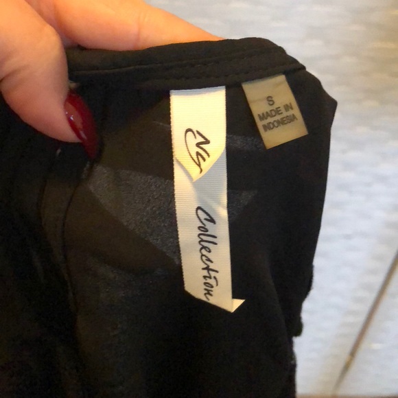 NWT NY Collection blouse w/eyelash lace Sz S - Picture 2 of 5